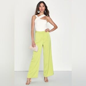 Lulu’s Citrine Wide Leg Satin Pants XL